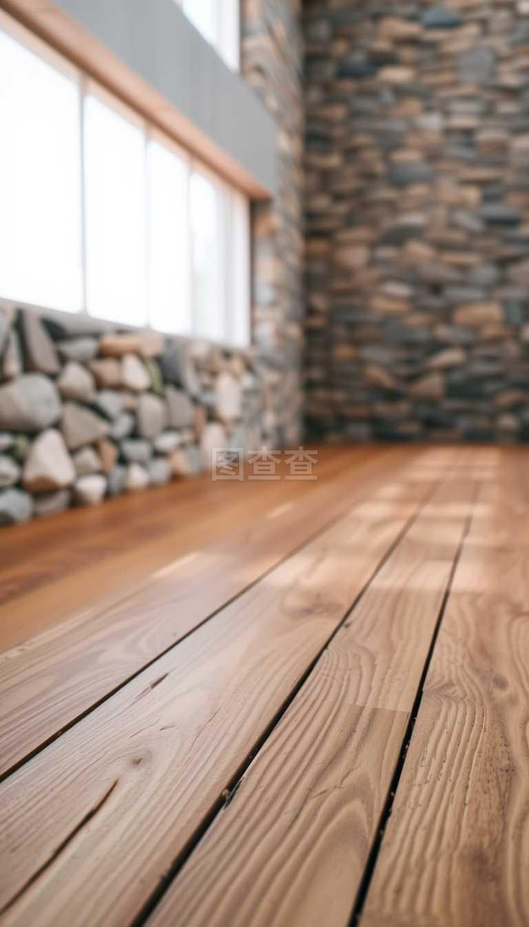 巖壁和木地板。